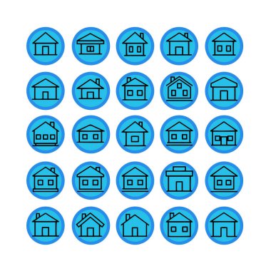 Ev ve Yapı Simgesi Paketi Vektör Biçimi