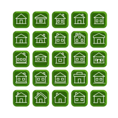 Ev ve Yapı Simgesi Paketi Vektör Biçimi