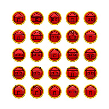 Ev ve Yapı Simgesi Paketi Vektör Biçimi