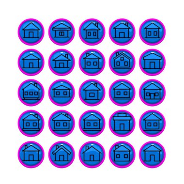 Ev ve Yapı Simgesi Paketi Vektör Biçimi