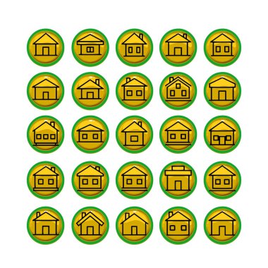 Ev ve Yapı Simgesi Paketi Vektör Biçimi