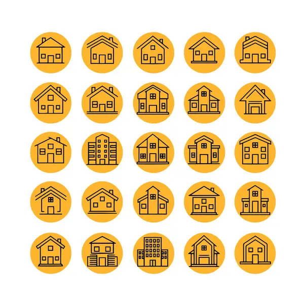 Ev ve Yapı Simgesi Paketi Vektör Biçimi