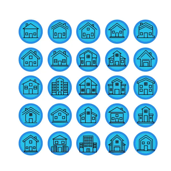 Ev ve Yapı Simgesi Paketi Vektör Biçimi