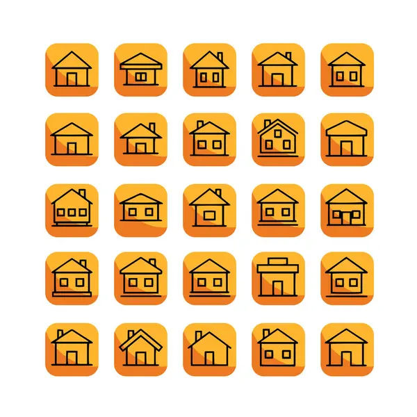 Ev ve Yapı Simgesi Paketi Vektör Biçimi