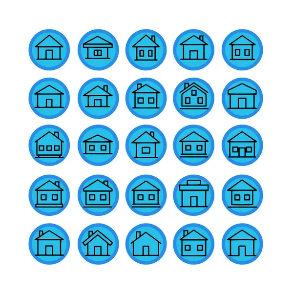 Ev ve Yapı Simgesi Paketi Vektör Biçimi