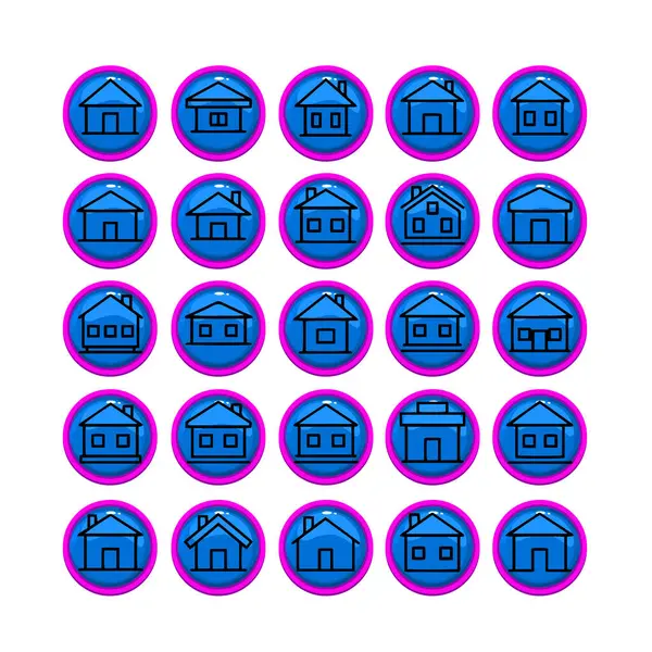 Ev ve Yapı Simgesi Paketi Vektör Biçimi