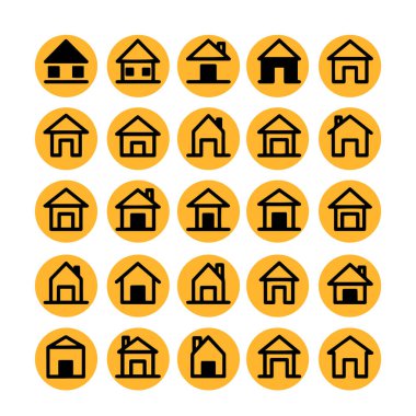 Çoklu Değişikliklerle Ev Şekli Simge Paketi