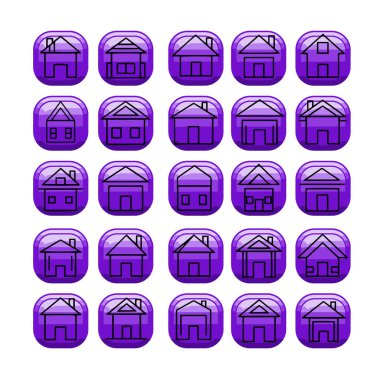 Çoklu Değişikliklerle Ev Şekli Simge Paketi