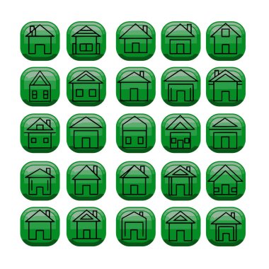 Çoklu Değişikliklerle Ev Şekli Simge Paketi