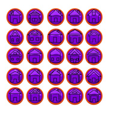 Çoklu Değişikliklerle Ev Şekli Simge Paketi