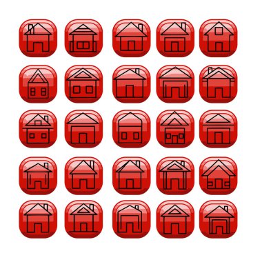 Çoklu Değişikliklerle Ev Şekli Simge Paketi