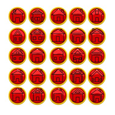 Çoklu Değişikliklerle Ev Şekli Simge Paketi