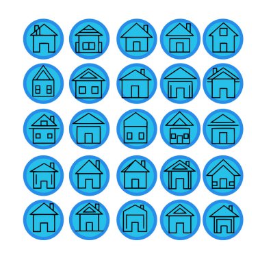 Çoklu Değişikliklerle Ev Şekli Simge Paketi