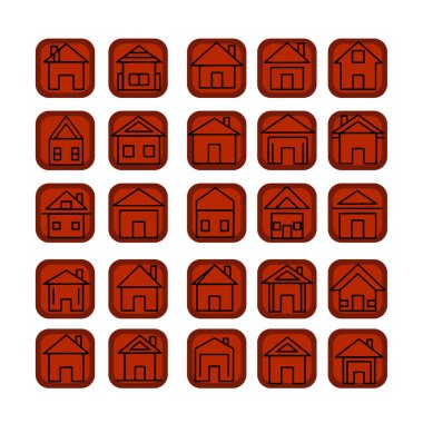 Çoklu Değişikliklerle Ev Şekli Simge Paketi