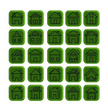 Çoklu Değişikliklerle Ev Şekli Simge Paketi