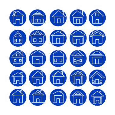 Çoklu Değişikliklerle Ev Şekli Simge Paketi