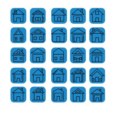 Çoklu Değişikliklerle Ev Şekli Simge Paketi