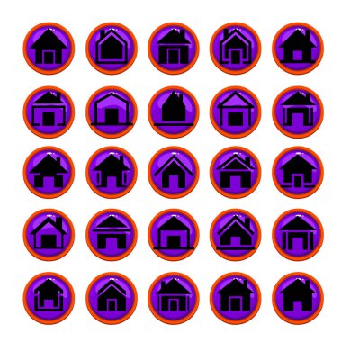 Çoklu Değişikliklerle Ev Şekli Simge Paketi