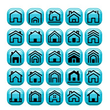 Çoklu Değişikliklerle Ev Şekli Simge Paketi