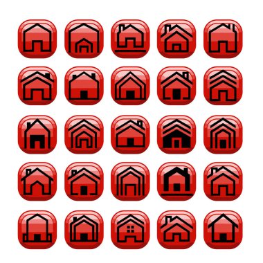 Çoklu Değişikliklerle Ev Şekli Simge Paketi