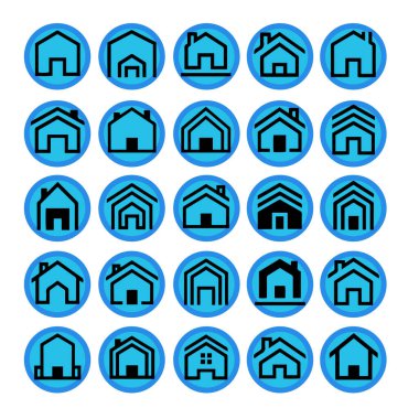 Çoklu Değişikliklerle Ev Şekli Simge Paketi