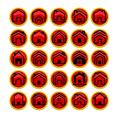 Çoklu Değişikliklerle Ev Şekli Simge Paketi