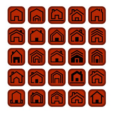 Çoklu Değişikliklerle Ev Şekli Simge Paketi