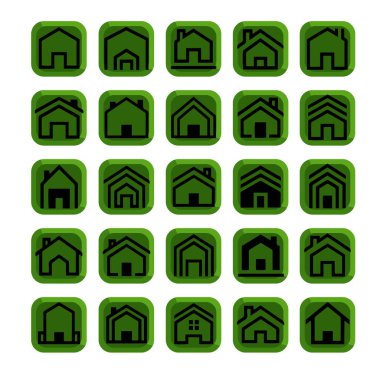 Çoklu Değişikliklerle Ev Şekli Simge Paketi