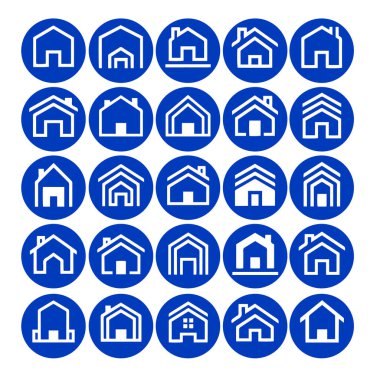 Çoklu Değişikliklerle Ev Şekli Simge Paketi