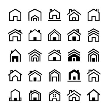 Çoklu Değişikliklerle Ev Şekli Simge Paketi