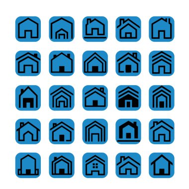 Çoklu Değişikliklerle Ev Şekli Simge Paketi