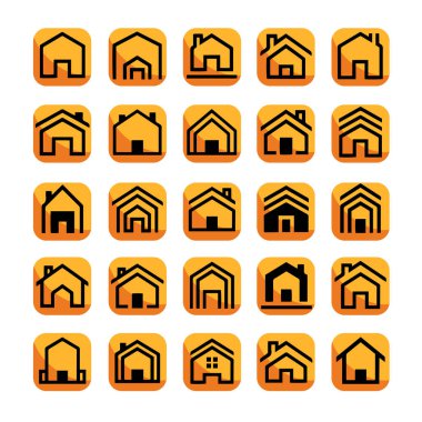 Çoklu Değişikliklerle Ev Şekli Simge Paketi