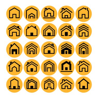 Çoklu Değişikliklerle Ev Şekli Simge Paketi