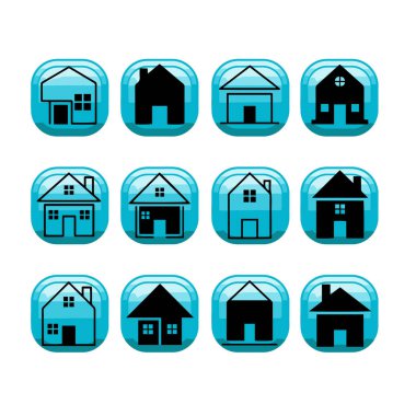 Çoklu Değişikliklerle Ev Şekli Simge Paketi