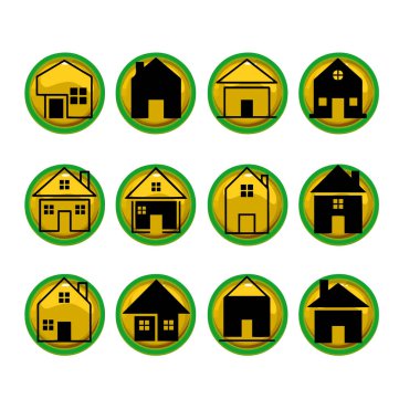 Çoklu Değişikliklerle Ev Şekli Simge Paketi