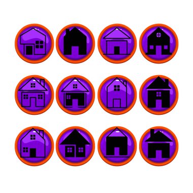 Çoklu Değişikliklerle Ev Şekli Simge Paketi