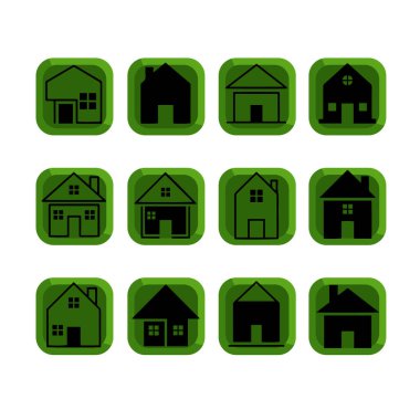 Çoklu Değişikliklerle Ev Şekli Simge Paketi