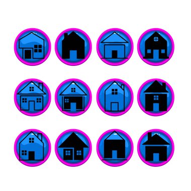 Çoklu Değişikliklerle Ev Şekli Simge Paketi