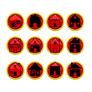 Çoklu Değişikliklerle Ev Şekli Simge Paketi