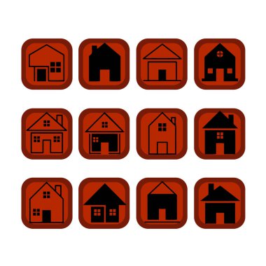 Çoklu Değişikliklerle Ev Şekli Simge Paketi