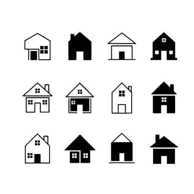 Çoklu Değişikliklerle Ev Şekli Simge Paketi