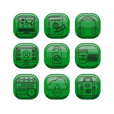 Dijital Göçebe ve Uzak Çalışma Simgesi Paketi