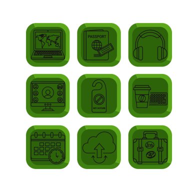 Dijital Göçebe ve Uzak Çalışma Simgesi Paketi