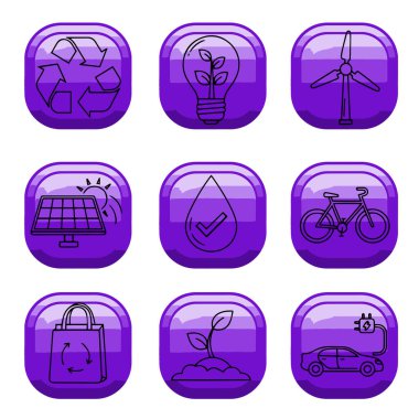 Çevresel ve Sürdürülebilirlik Tema Simgesi Paketi