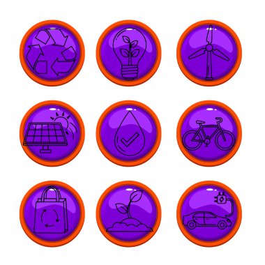 Çevresel ve Sürdürülebilirlik Tema Simgesi Paketi