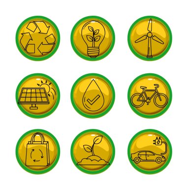 Çevresel ve Sürdürülebilirlik Tema Simgesi Paketi