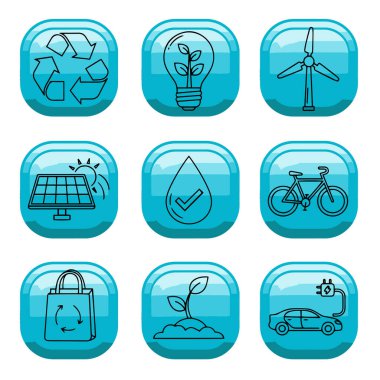 Çevresel ve Sürdürülebilirlik Tema Simgesi Paketi