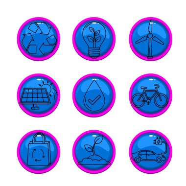 Çevresel ve Sürdürülebilirlik Tema Simgesi Paketi