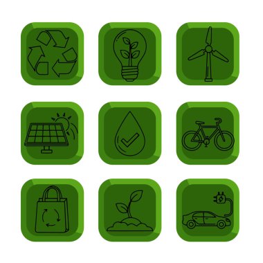 Çevresel ve Sürdürülebilirlik Tema Simgesi Paketi