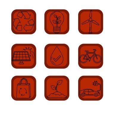 Çevresel ve Sürdürülebilirlik Tema Simgesi Paketi